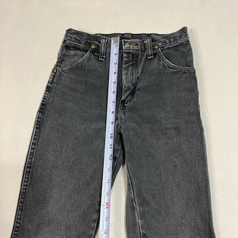 Wrangler Black Denim Jeans USA‎ Made Mid-Rise Straight Leg Rigid - Size 27
